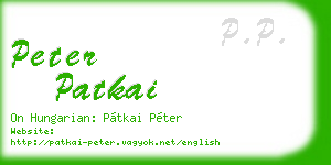 peter patkai business card